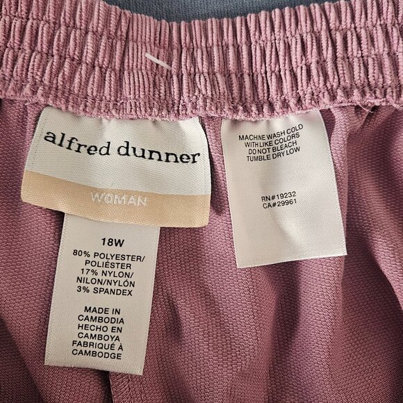 Alfred Dunner 18W Corduroy Pants Light Pink Rose Pull On Elastic Waist Pants - Picture 5 of 8